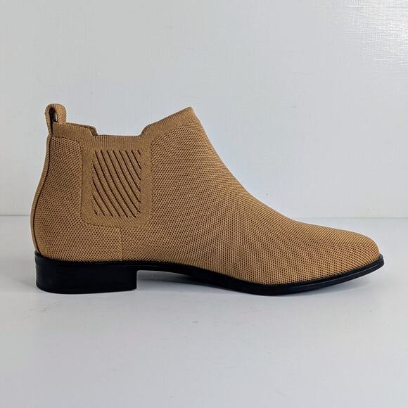 Vivaia Ankle Boots Ryan Womens EU 41 Tan Nutmeg Square Toe Pull On Soft Knit - Picture 6 of 14